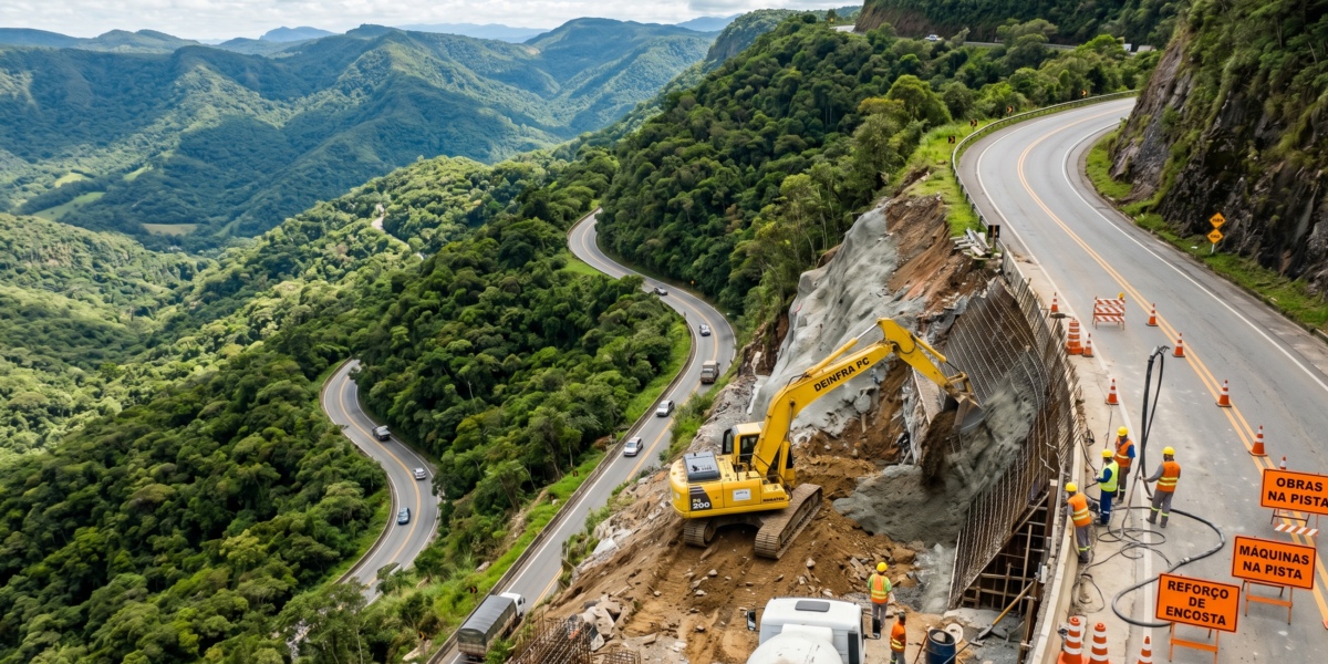 Obras de revitalização na Serra Dona Francisca entram em nova fase com foco na contenção de encostas